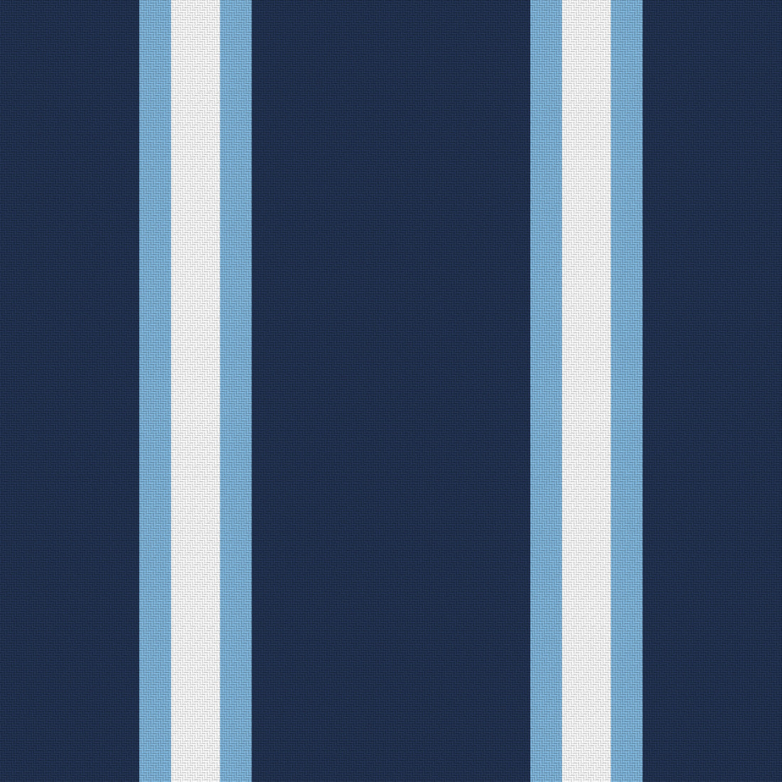 Navy, Powder Blue & White — Double Track Trio — Full pattern