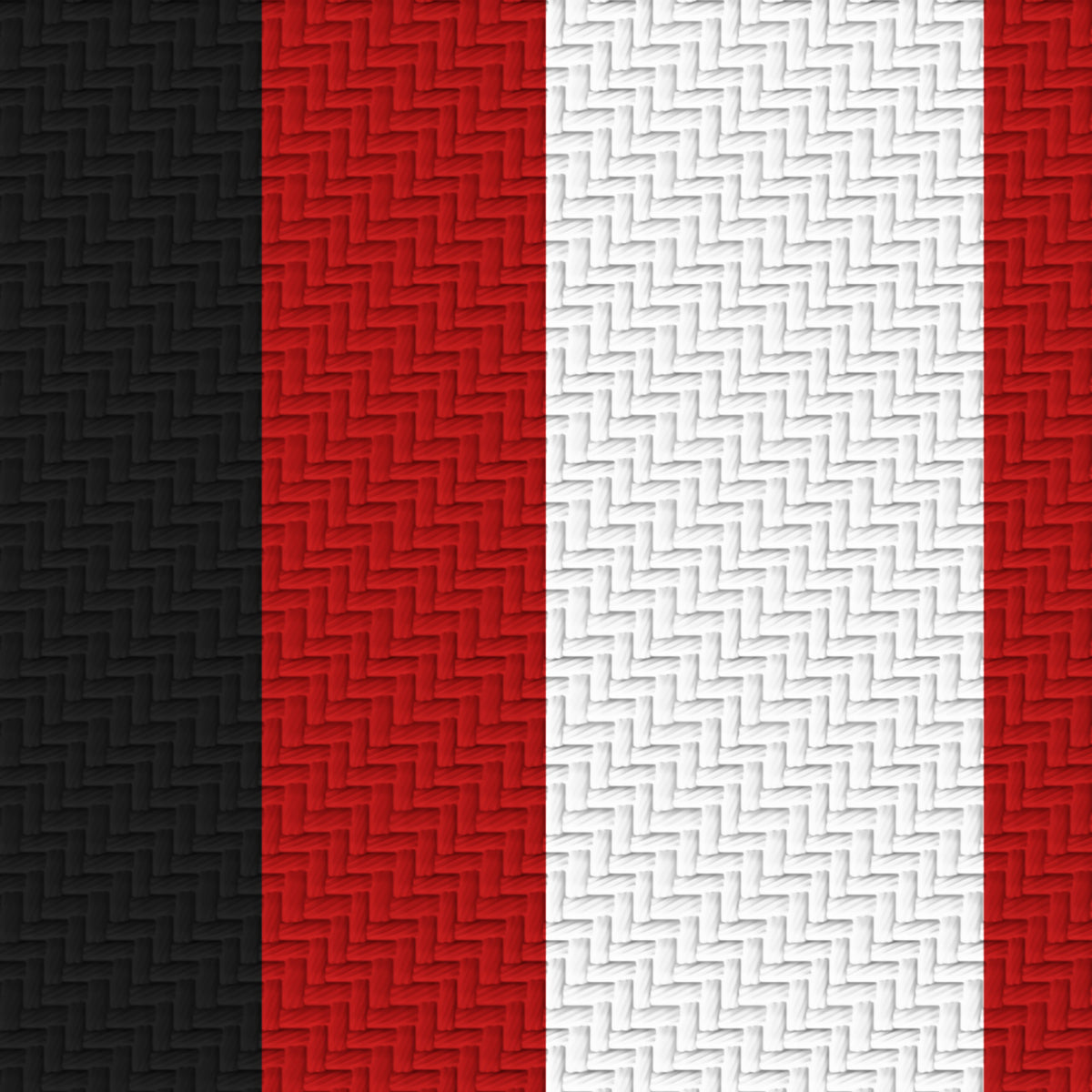 Near Black, Deep Red & White — Double Track Trio — Pattern detail