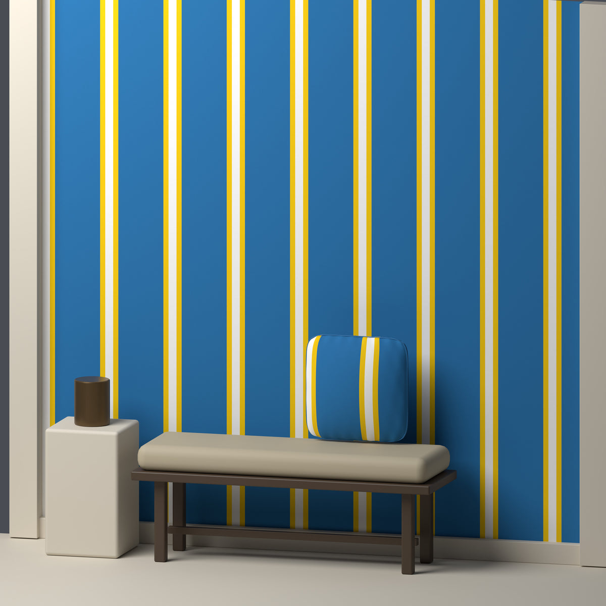 Blue, Golden Yellow & White — Double Track Trio — In a room