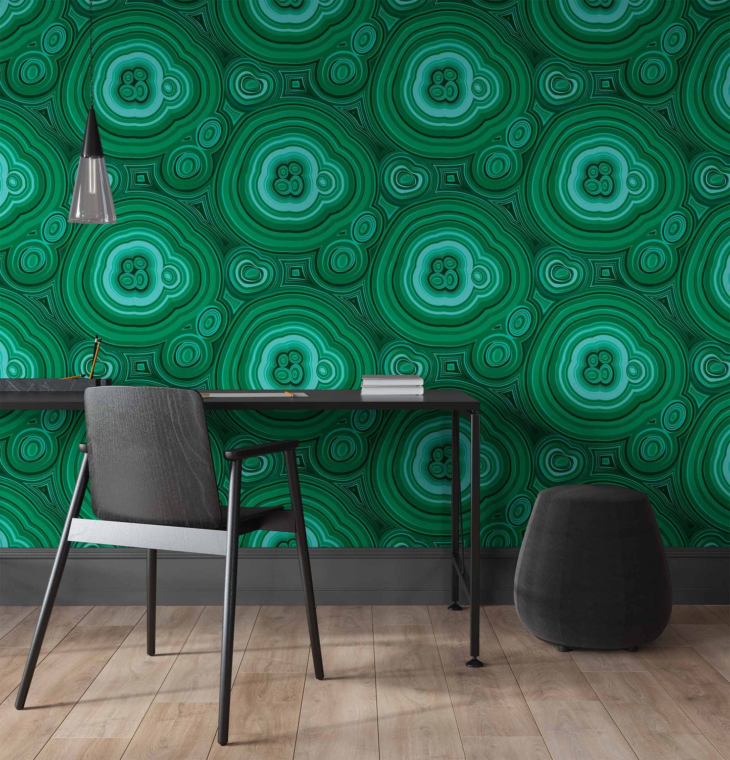 green_wallpaper with an illustrated agate pattern, predominantly in shades of green and teal