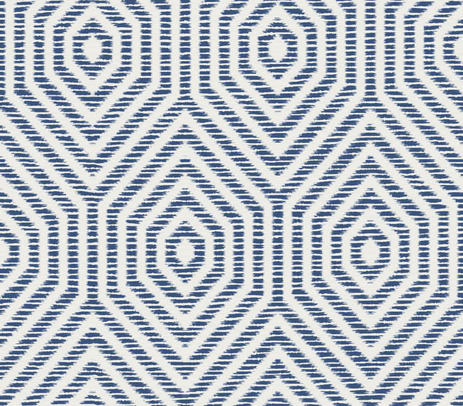 Hexagon Geometric in Denim Blue