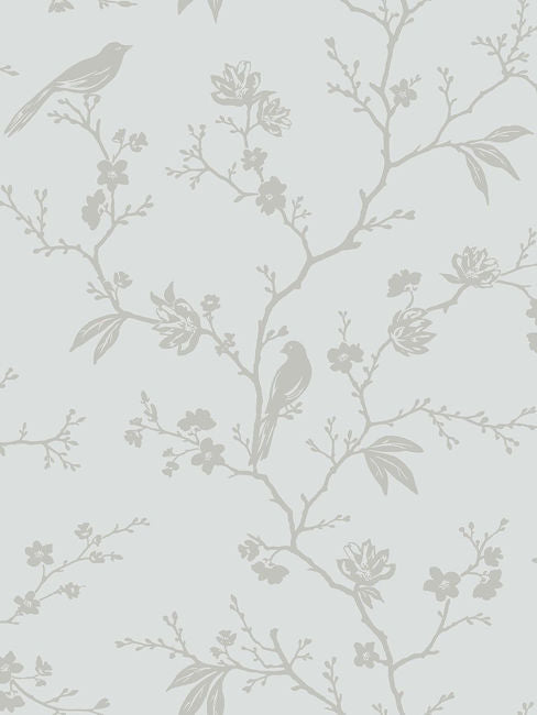 Song Bird Wallpaper in Whites & Off Whites