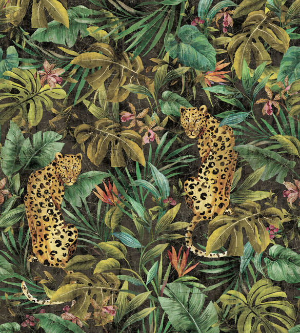 Exotica Mural - 108 in in Black Charcoal