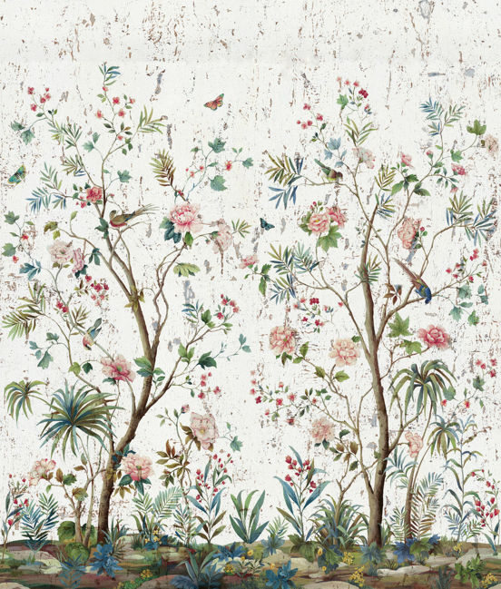 Charleston Garden Mural in Salt White