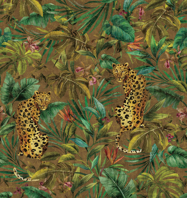Exotica Mural - 102 in in Bronze Gold