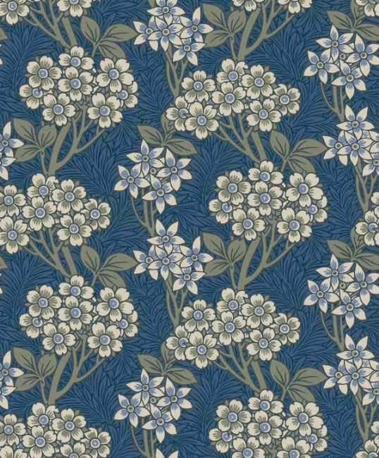 Floral Vine in Blue Jay & Sage