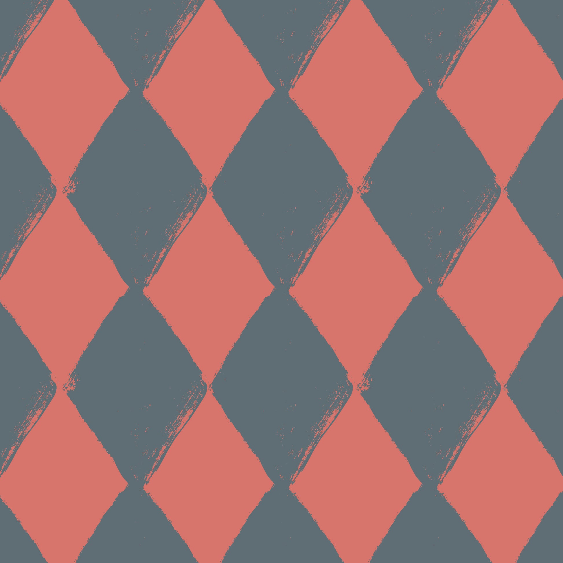 coral_Angular Allure wallpaper in Coral colorway