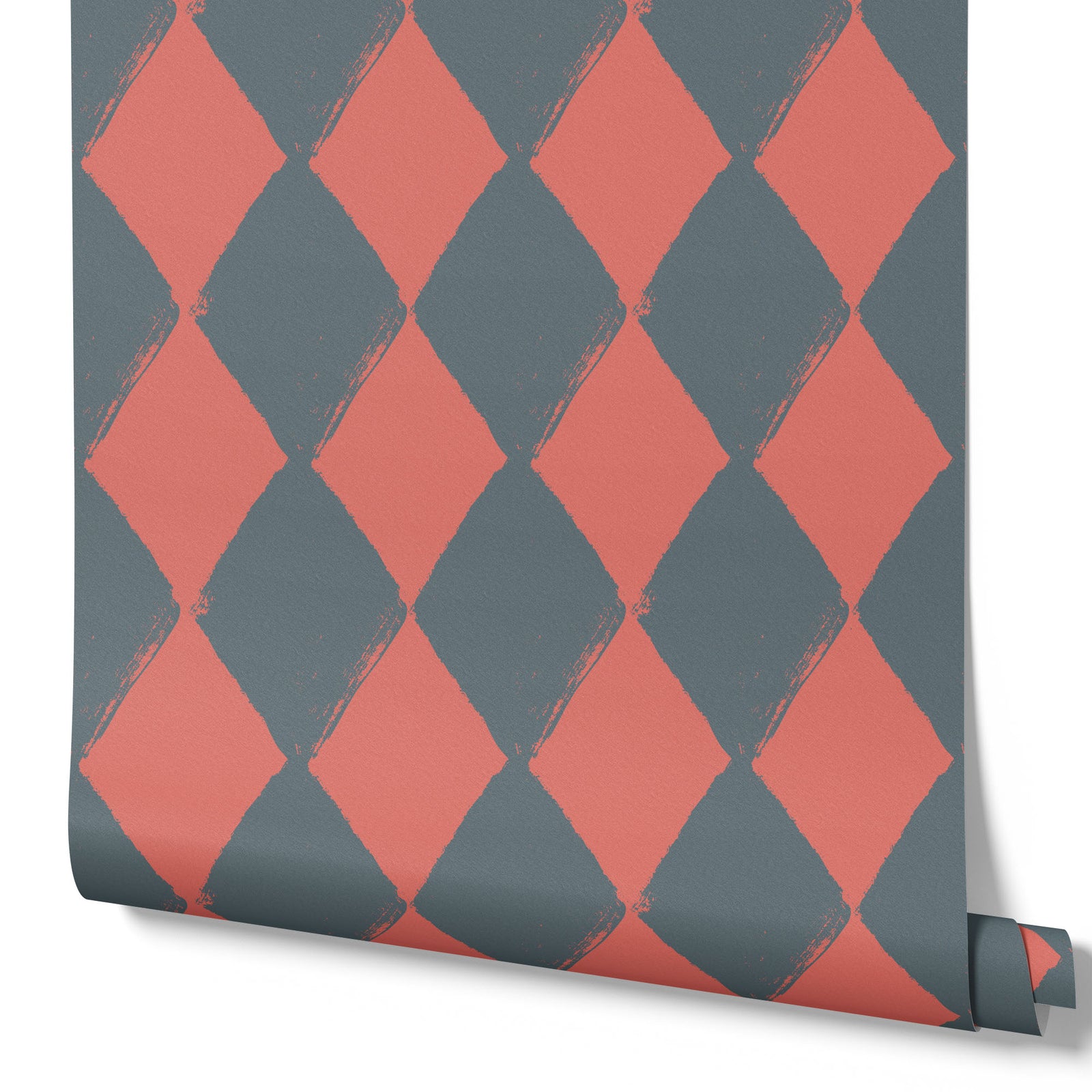 coral_Angular Allure wallpaper in Coral colorway