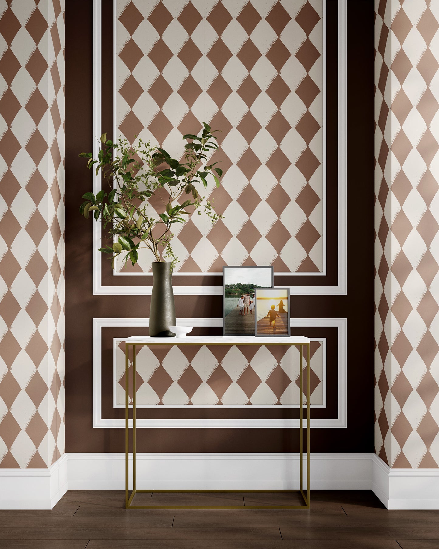 mocha_Angular Allure wallpaper in Mocha colorway