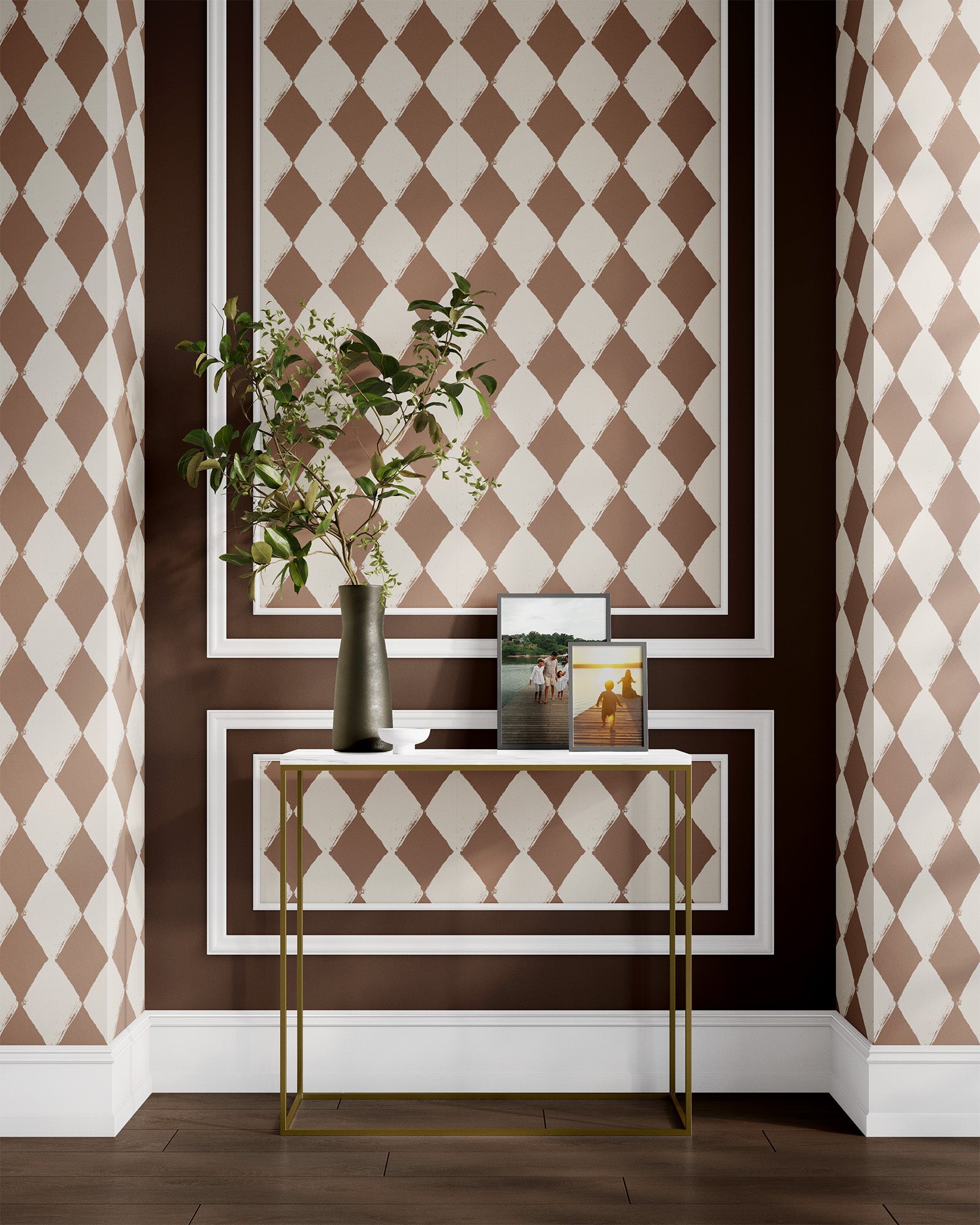 mocha_Angular Allure wallpaper in Mocha colorway
