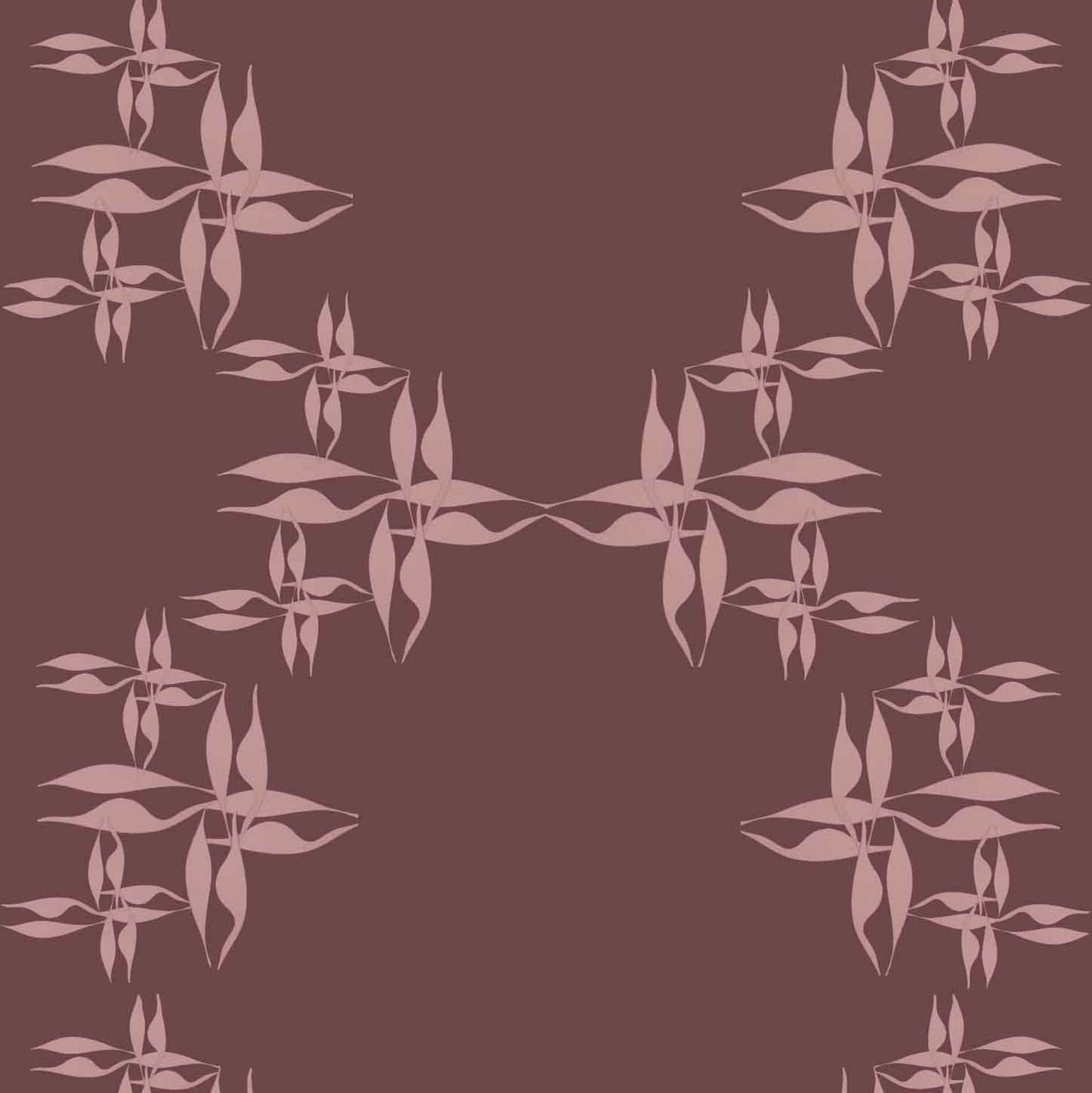 blush-wine_wallpaper showing a repeated pattern of purple floral designs on a wine background.