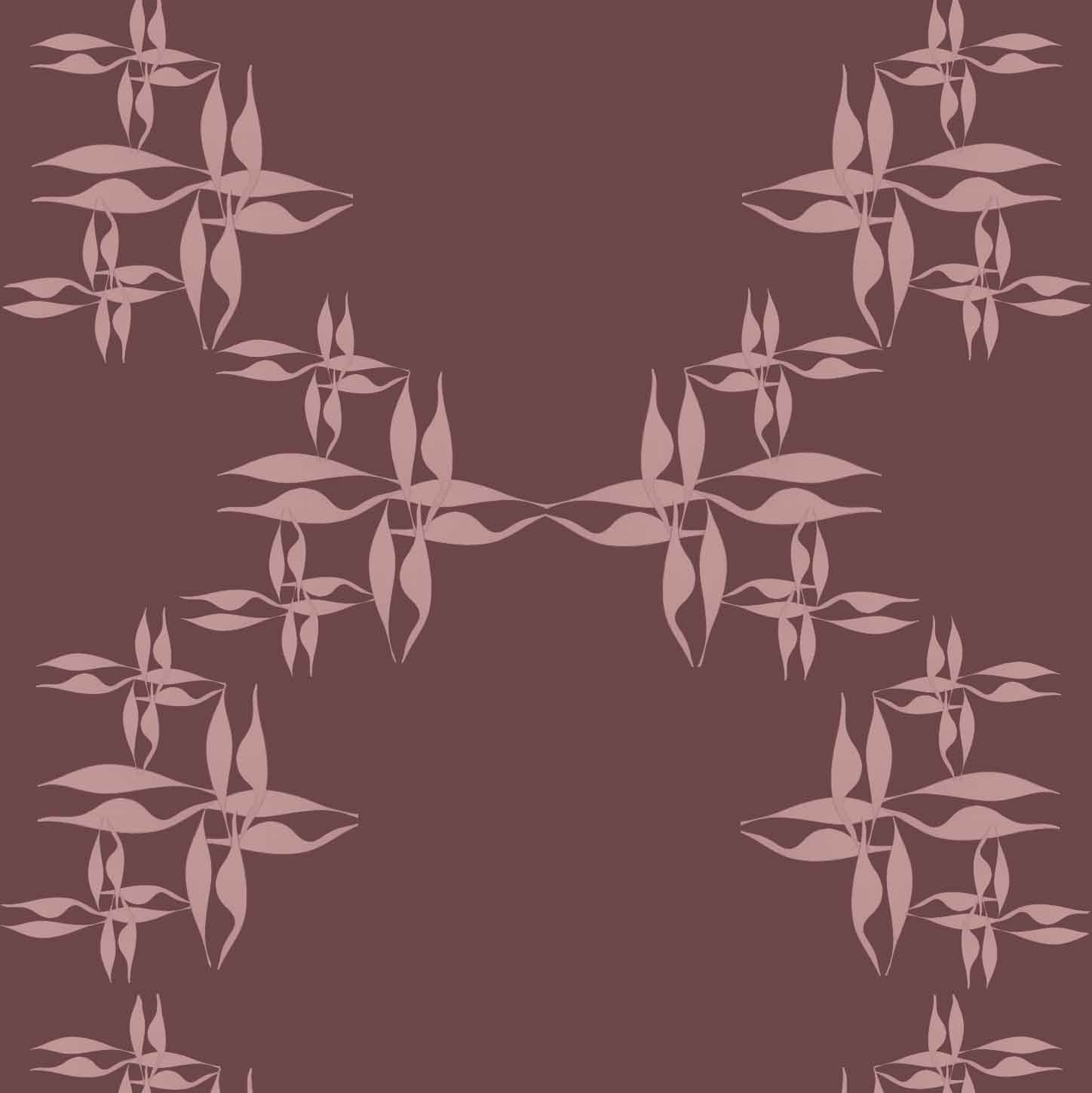 blush-wine_wallpaper showing a repeated pattern of purple floral designs on a wine background.