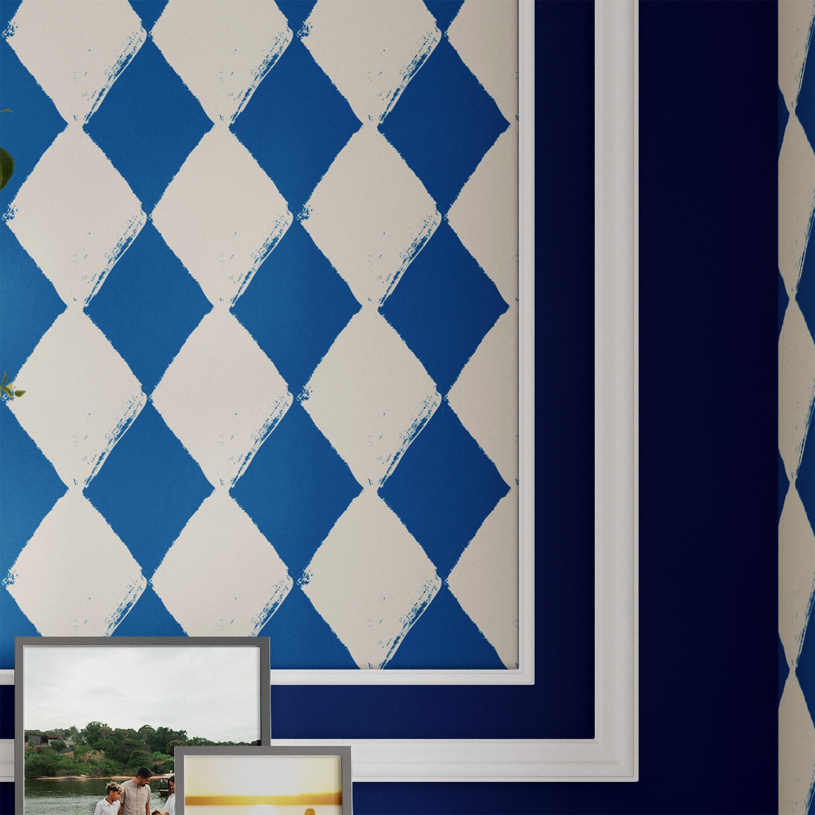 blue_Angular Allure wallpaper in Blue colorway