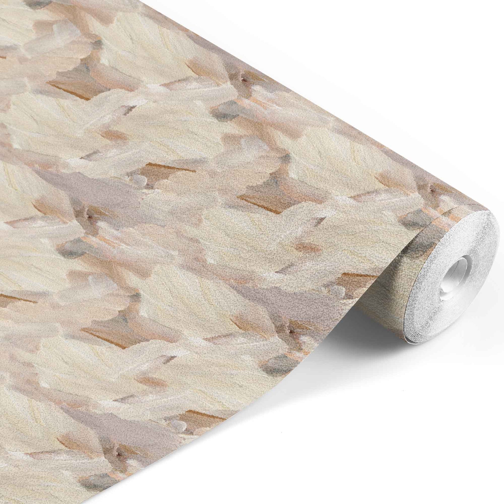 neutral_wallpaper with a beige and white abstract brushstroke pattern.