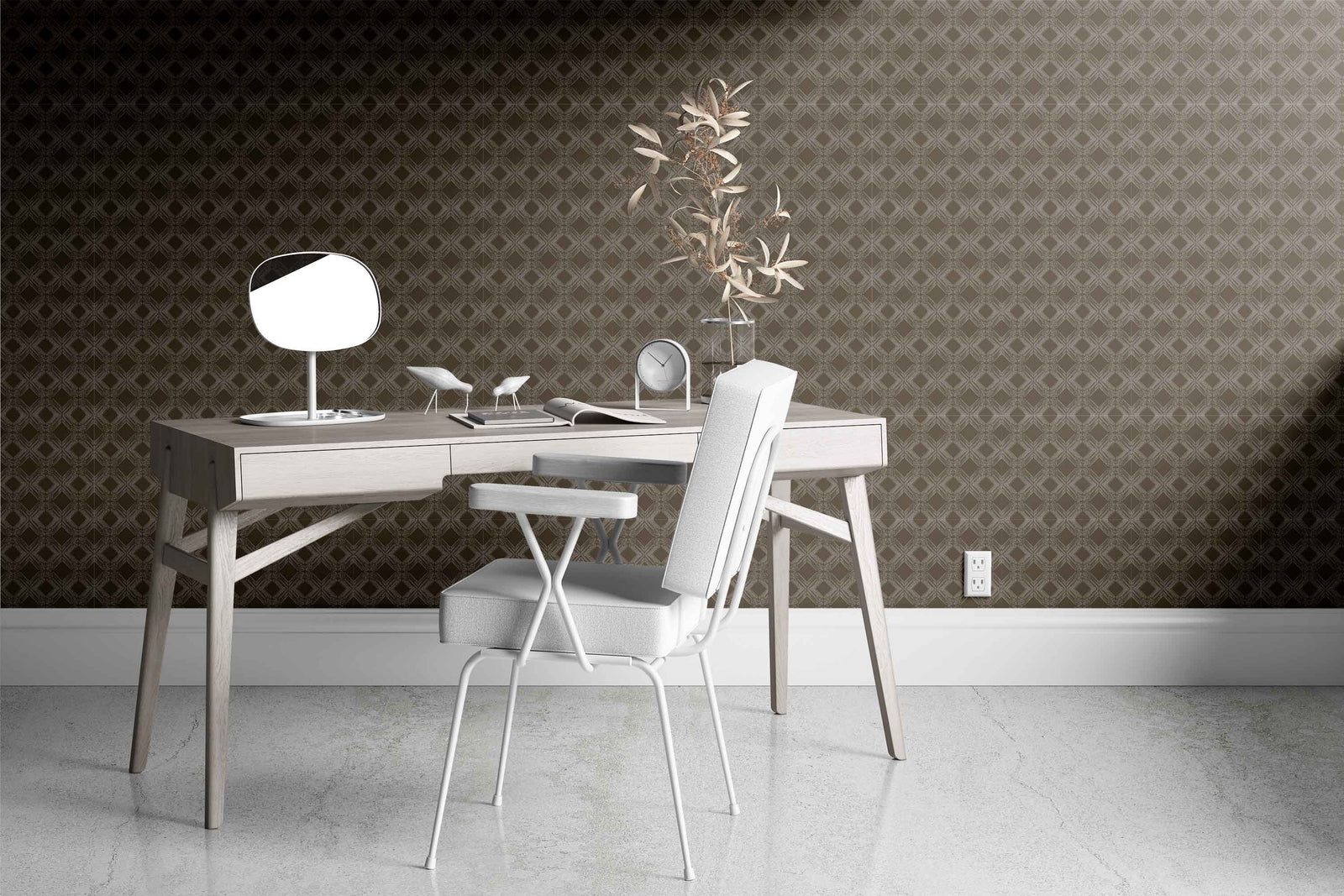 brown-tan_A wallpaper pattern featuring a geometric design with diamond shapes