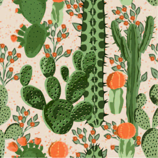 tan_wallpaper with a green cactus pattern on a beige background.
