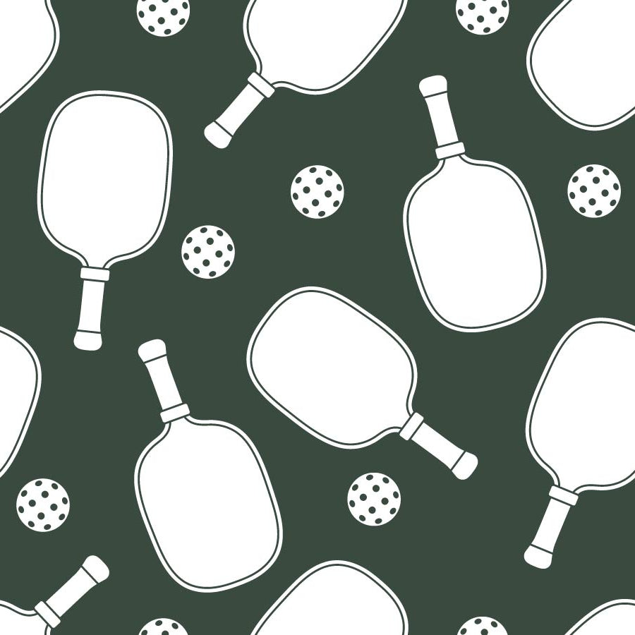 hunter-green_Pickleball paddles in white on a green background