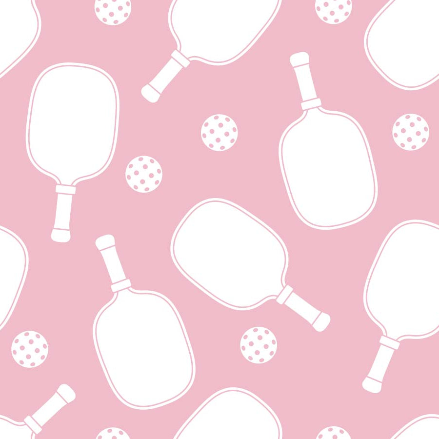 pink_Pickleball paddles in white on a pink background