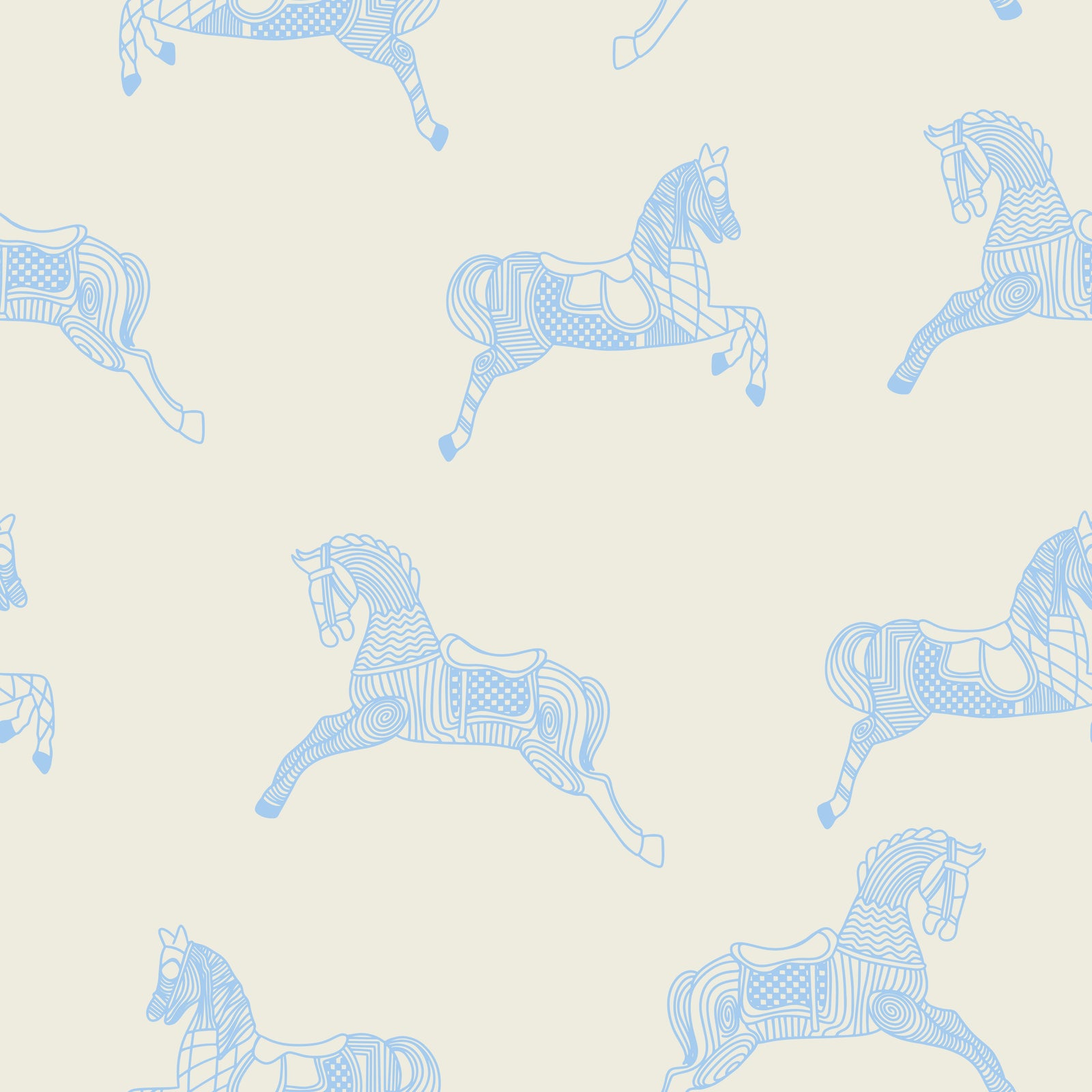 baby-blue_wallpaper with horse pattern on a beige background