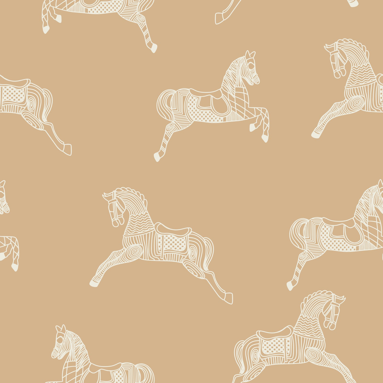 tan_wallpaper with horse pattern on a beige background