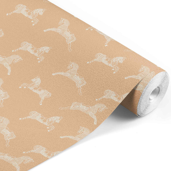 tan_wallpaper with horse pattern on a beige background