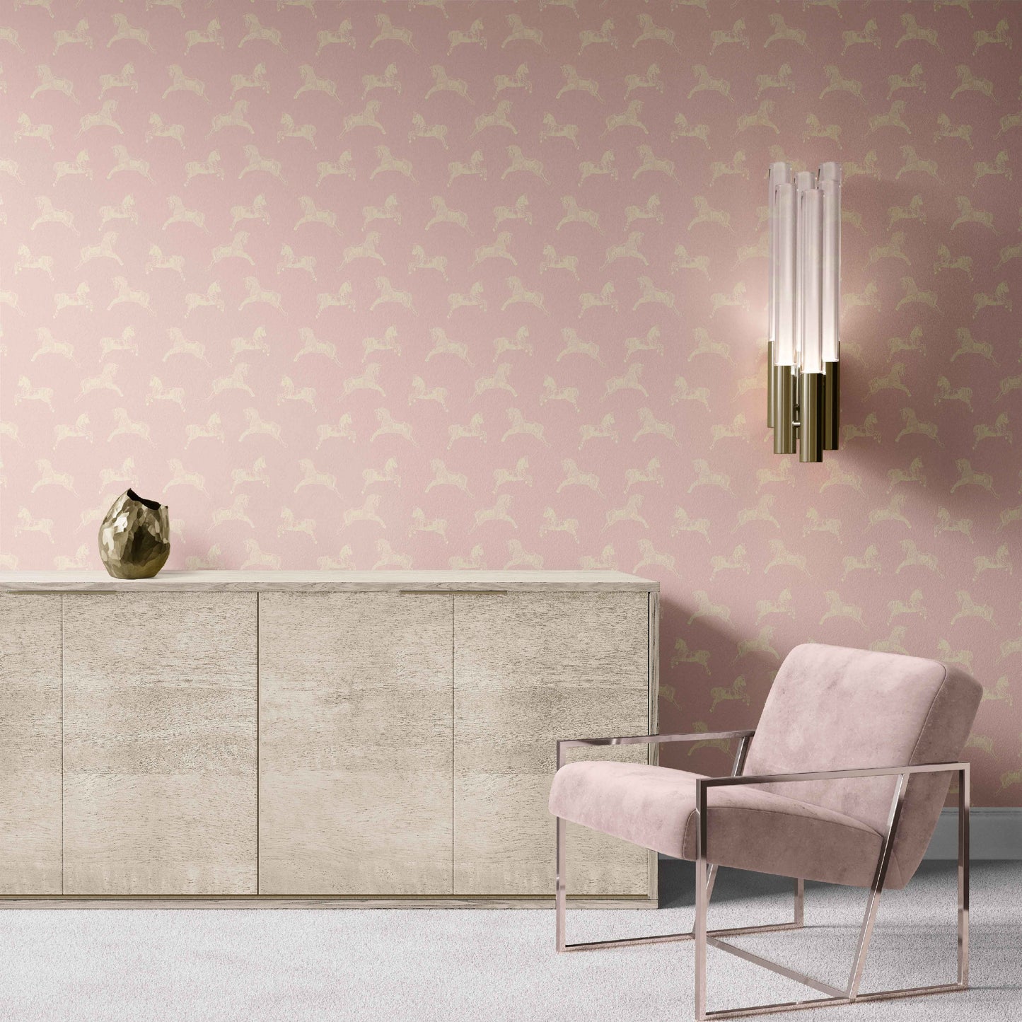 blush_wallpaper with horse pattern on a blush background