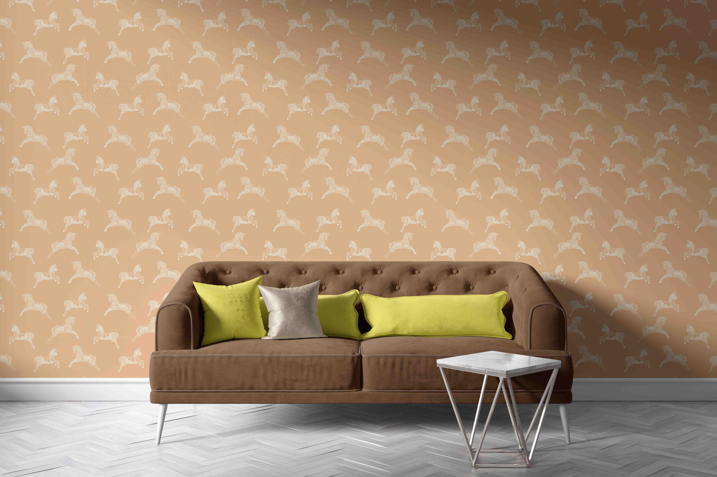 tan_wallpaper with horse pattern on a beige background