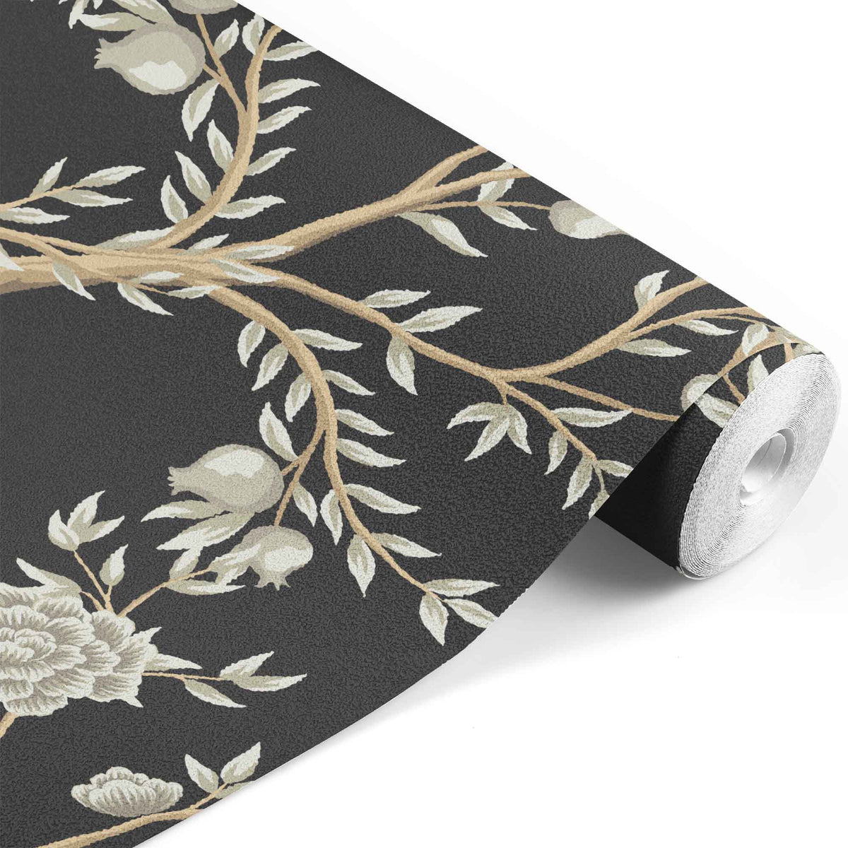 black_chinoiserie pattern with flowers and branches