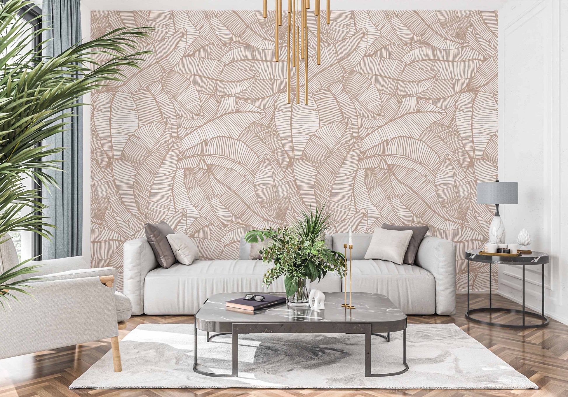 gold_wallpaper featuring a pattern of gold and white leaves.