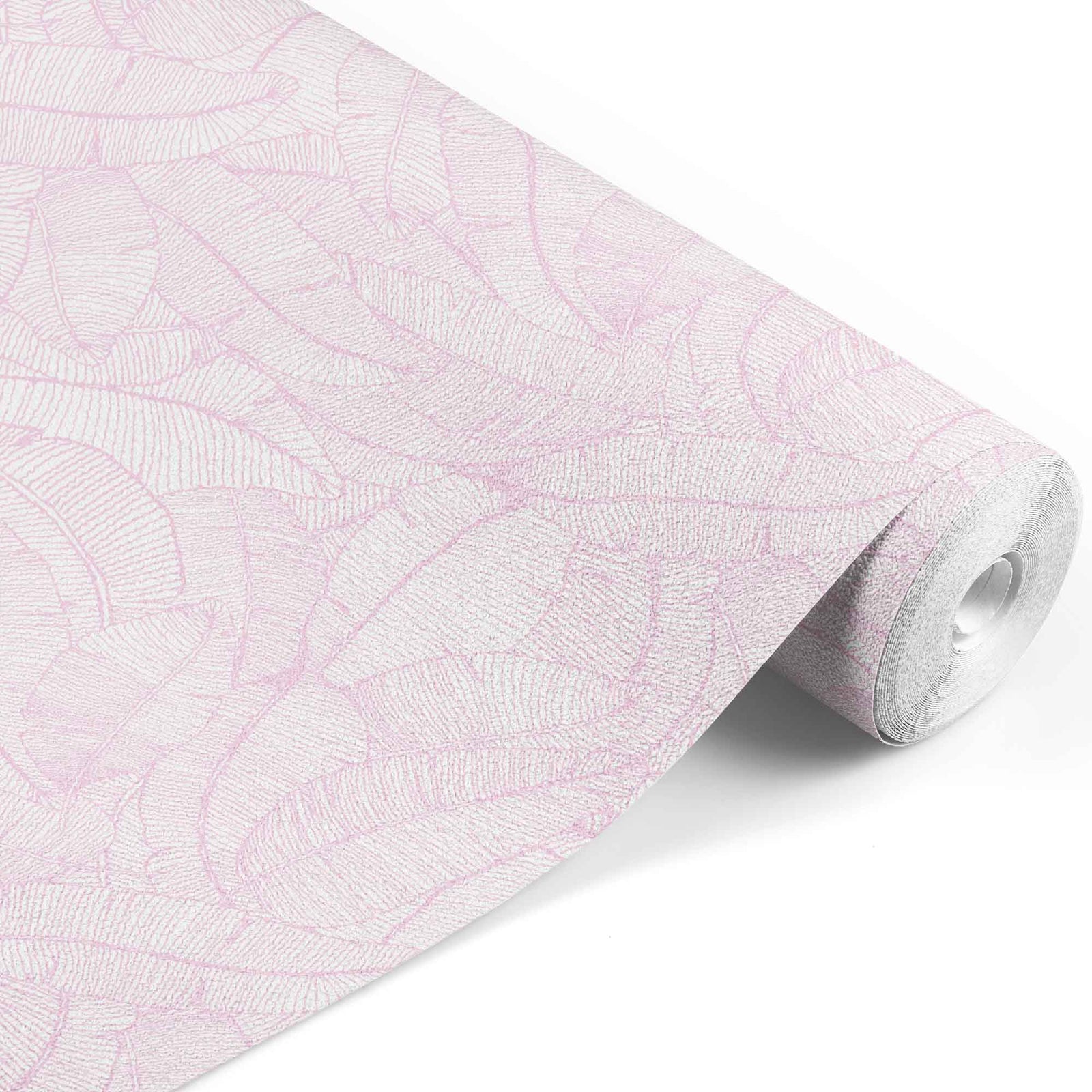 light-pink_A wallpaper with a pattern of light pink and white feathers.