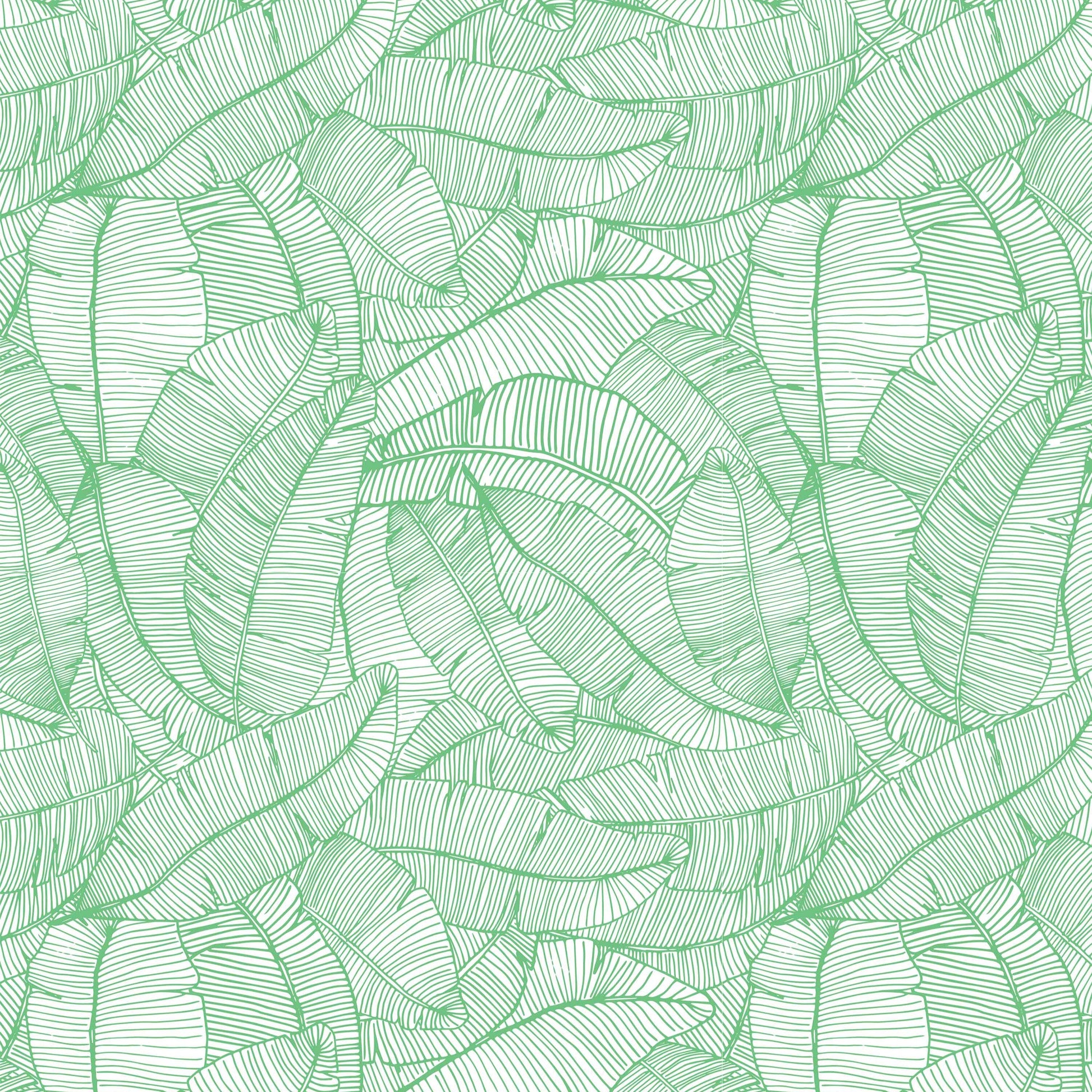 green_A wallpaper with a pattern of green and white feathers.