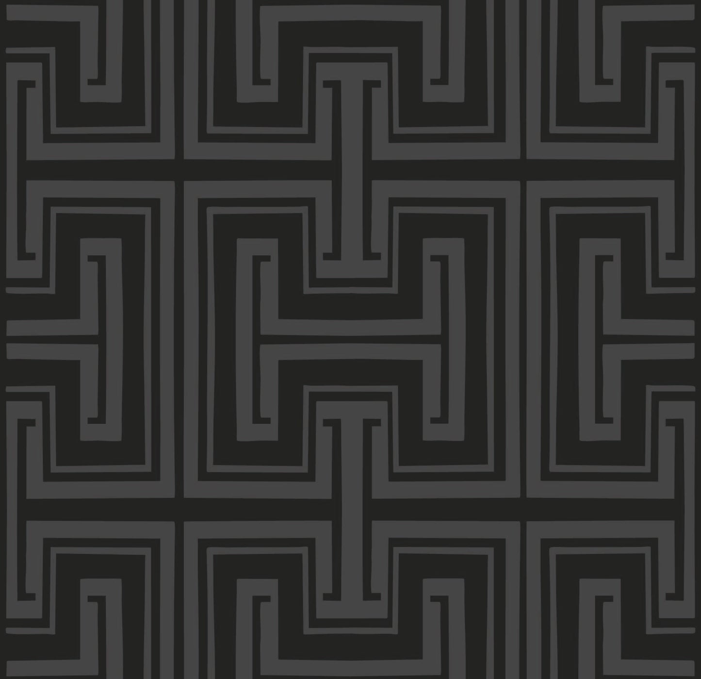 charcoal_Dark geometric pattern with wavy lines on a black background