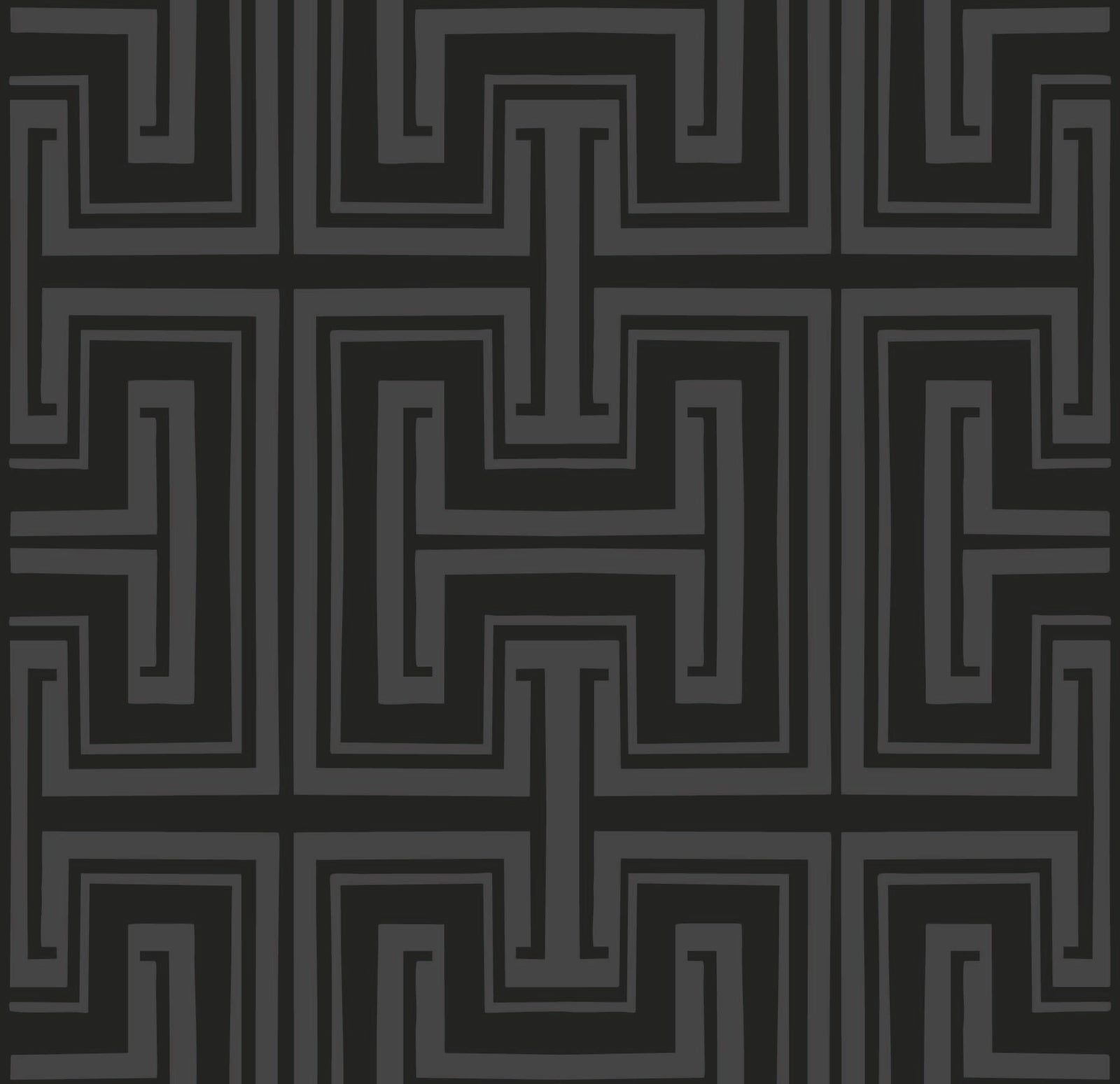 charcoal_Dark geometric pattern with wavy lines on a black background