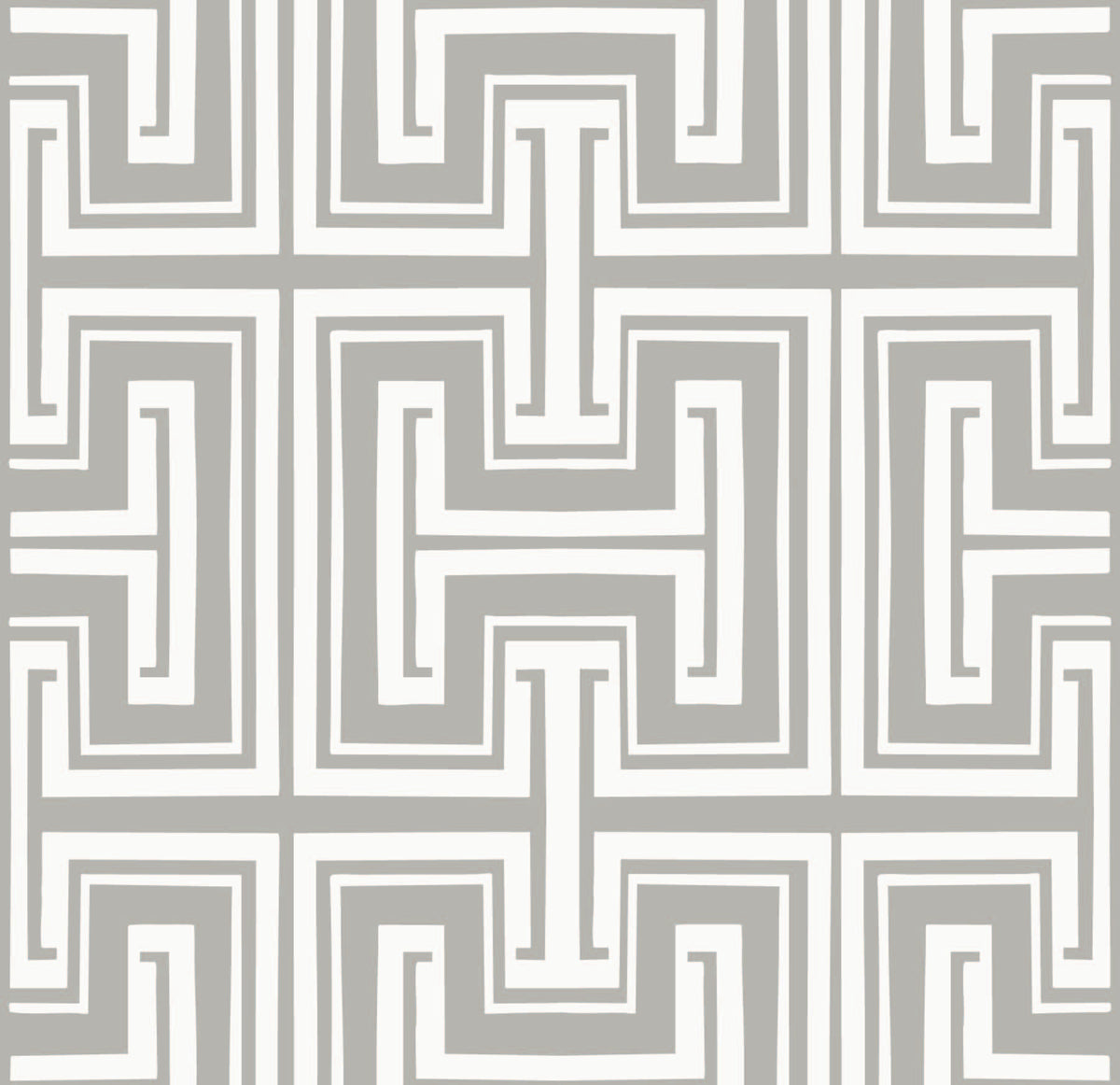 grey_Geometric pattern with interlocking shapes in gray and white on a light gray background