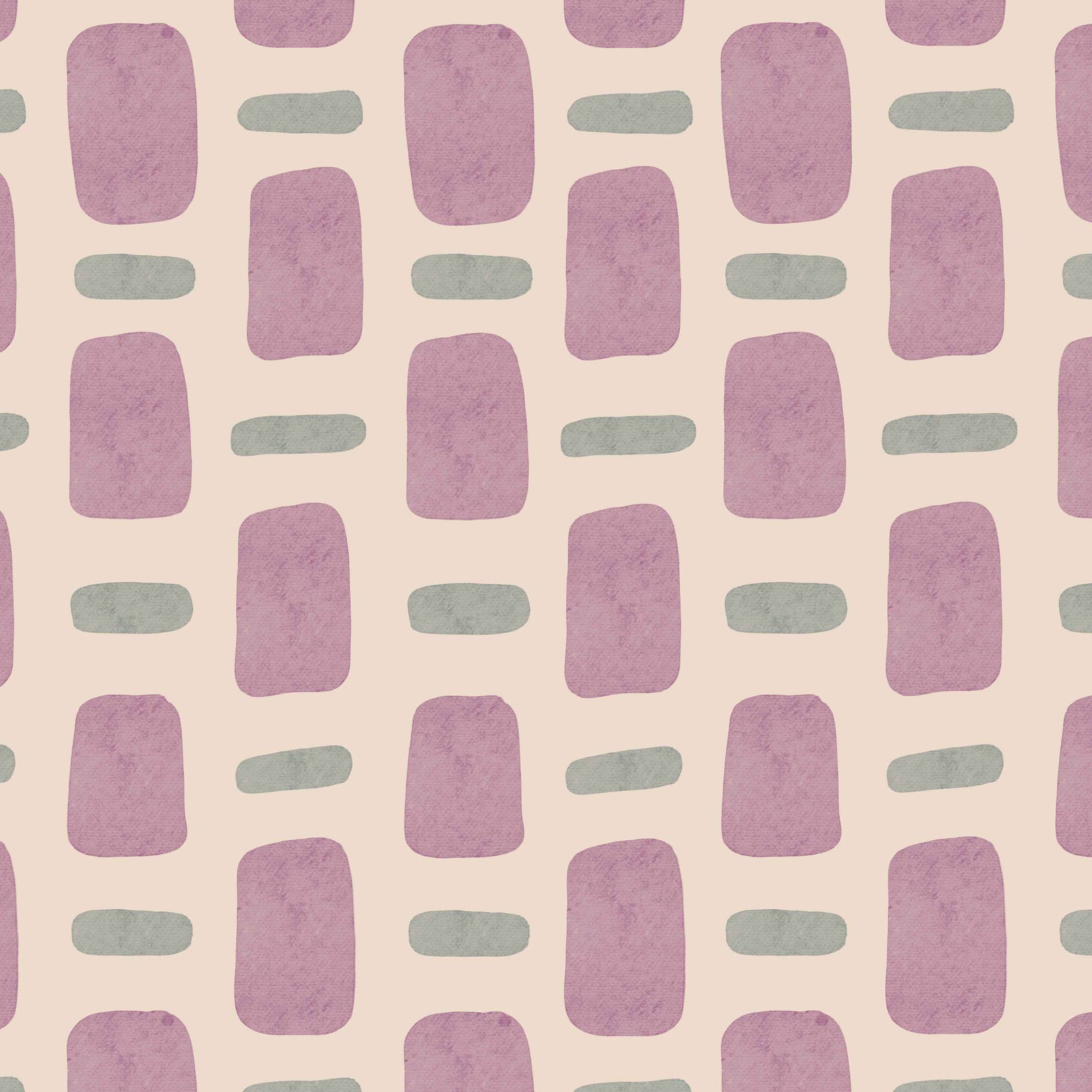lilac_wallpaper with a geometric pattern featuring rectangles in a variety of colors including green, purple on a beige background.