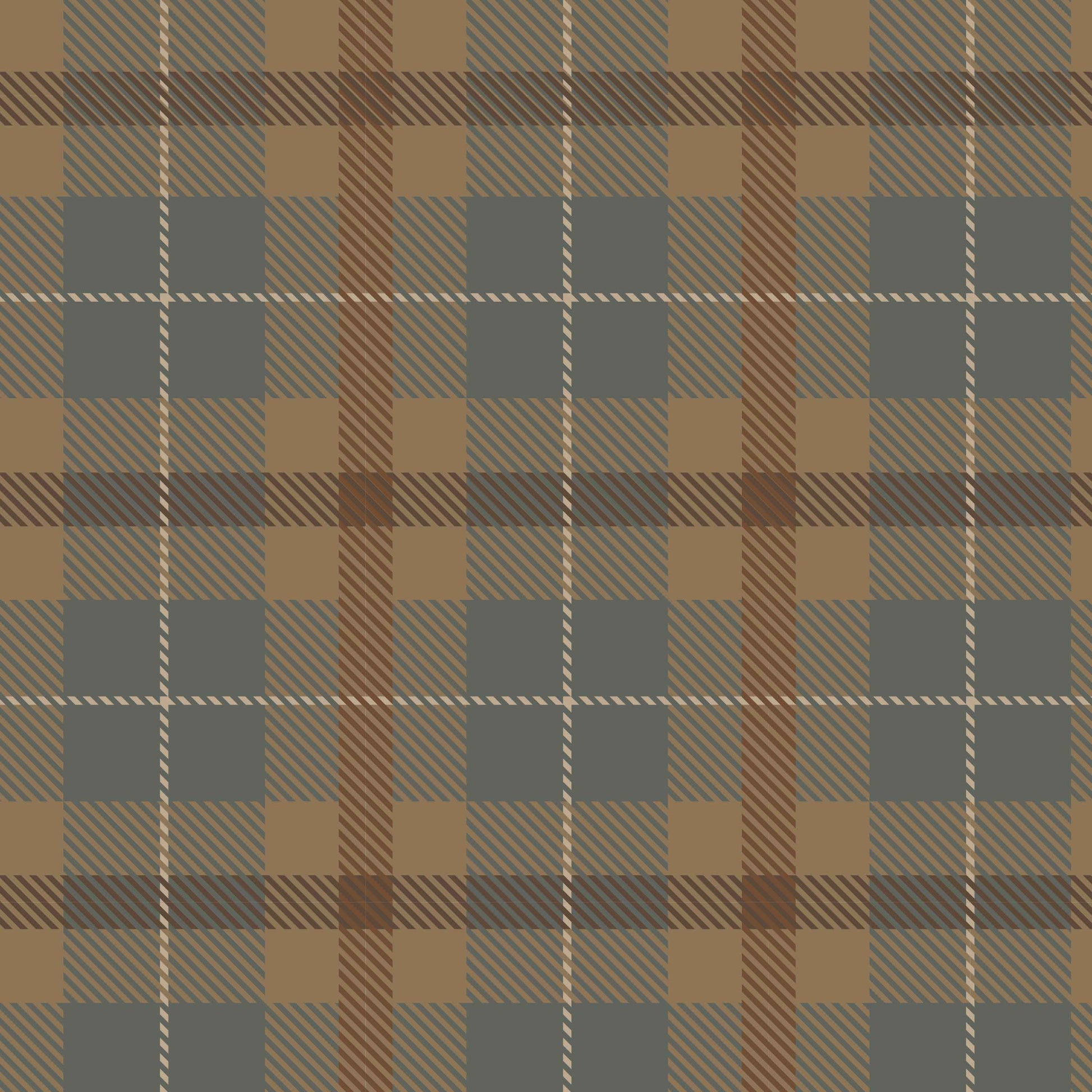 brown_plaid patterned wallpaper in shades of beige, gray, and brown.