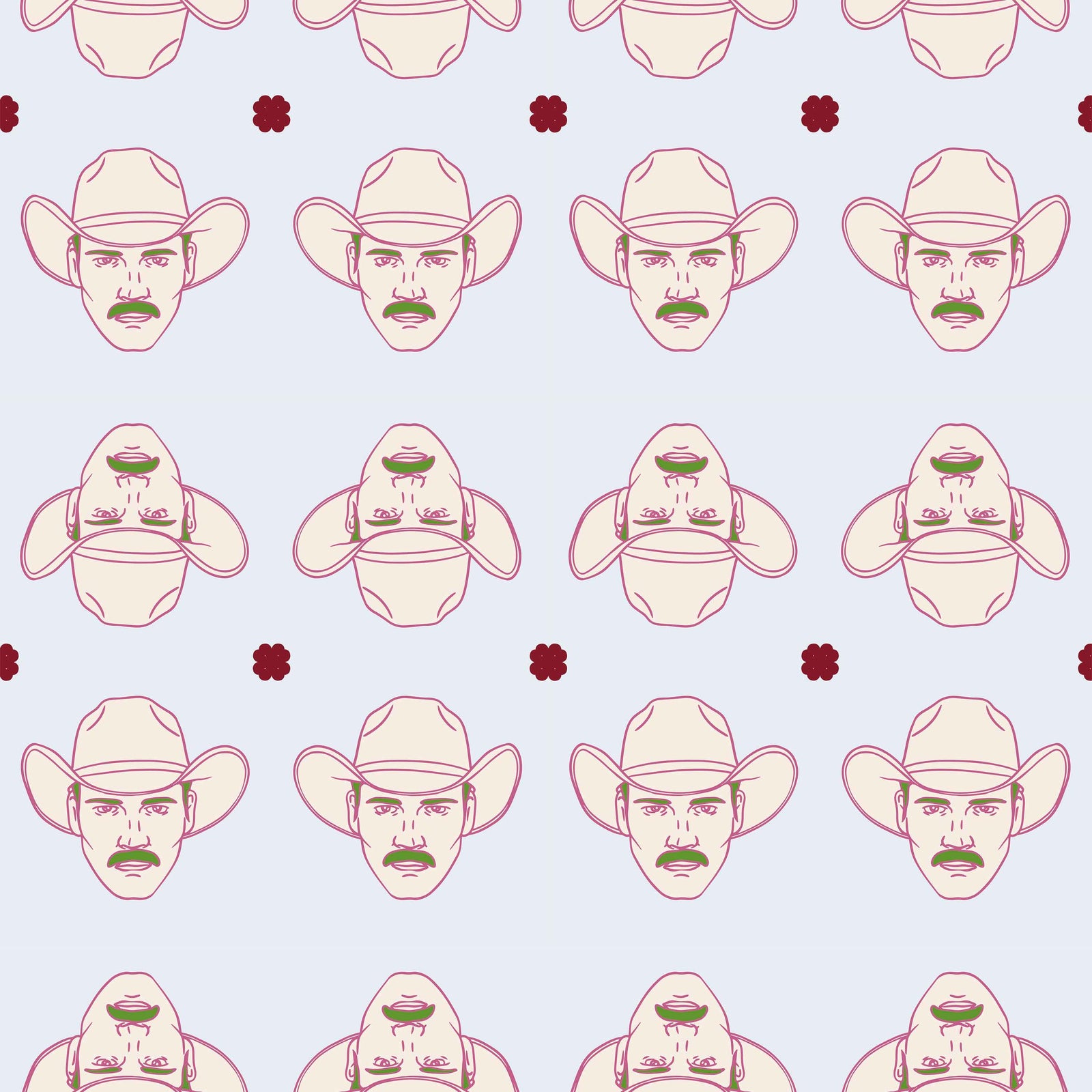 baby-blue_cream and pink cowboys on a baby blue background