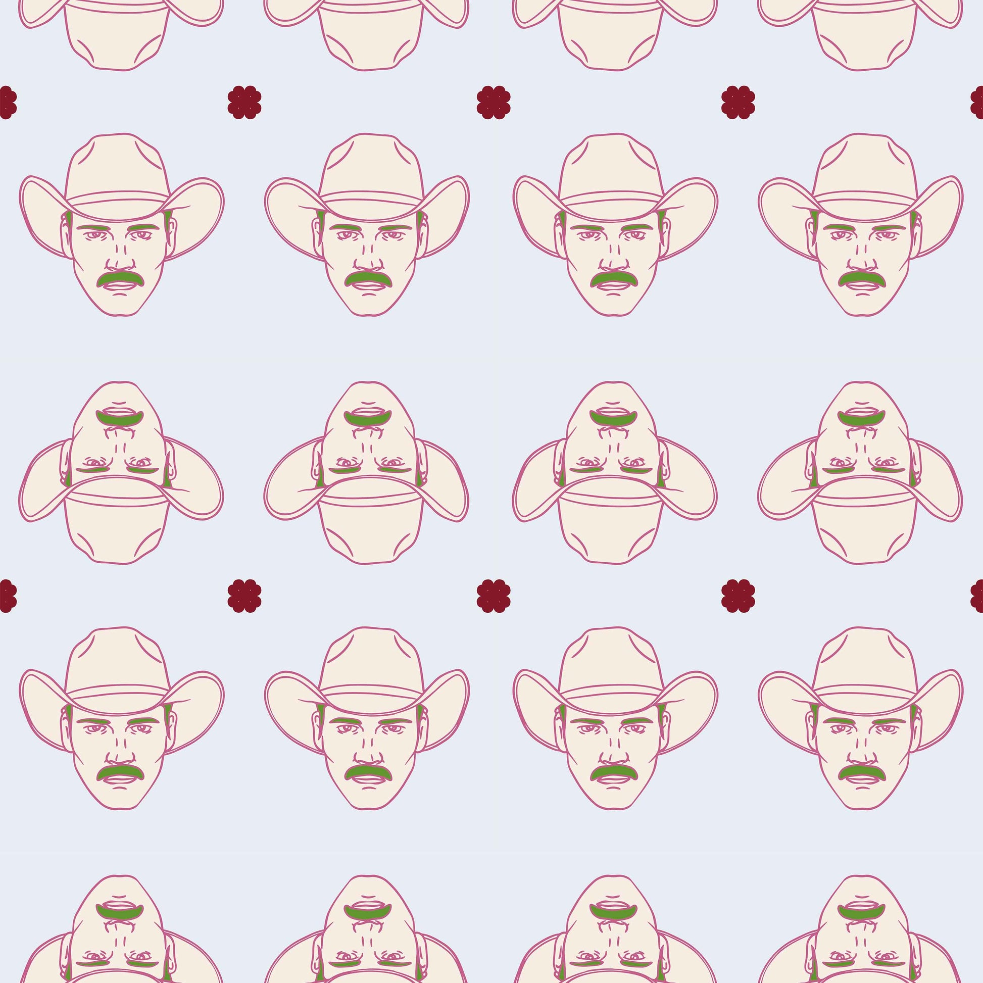 baby-blue_cream and pink cowboys on a baby blue background