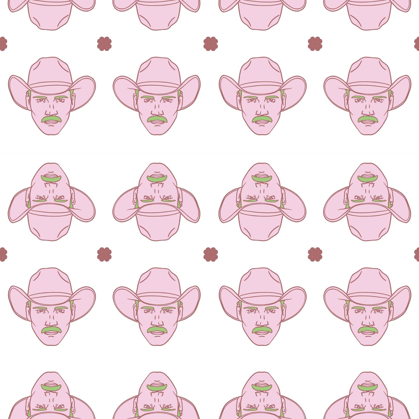 white_pink cowboys on a white background