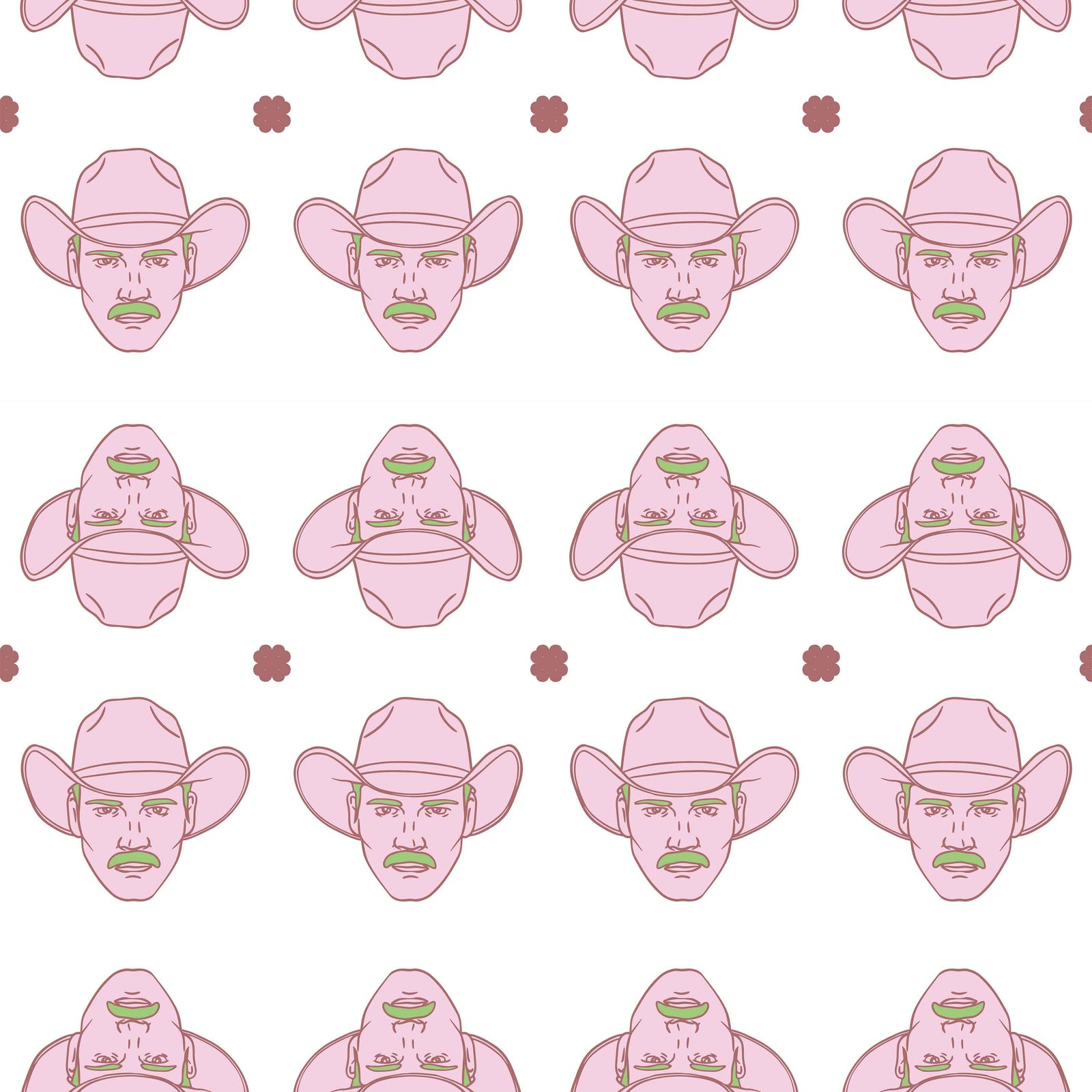 white_pink cowboys on a white background