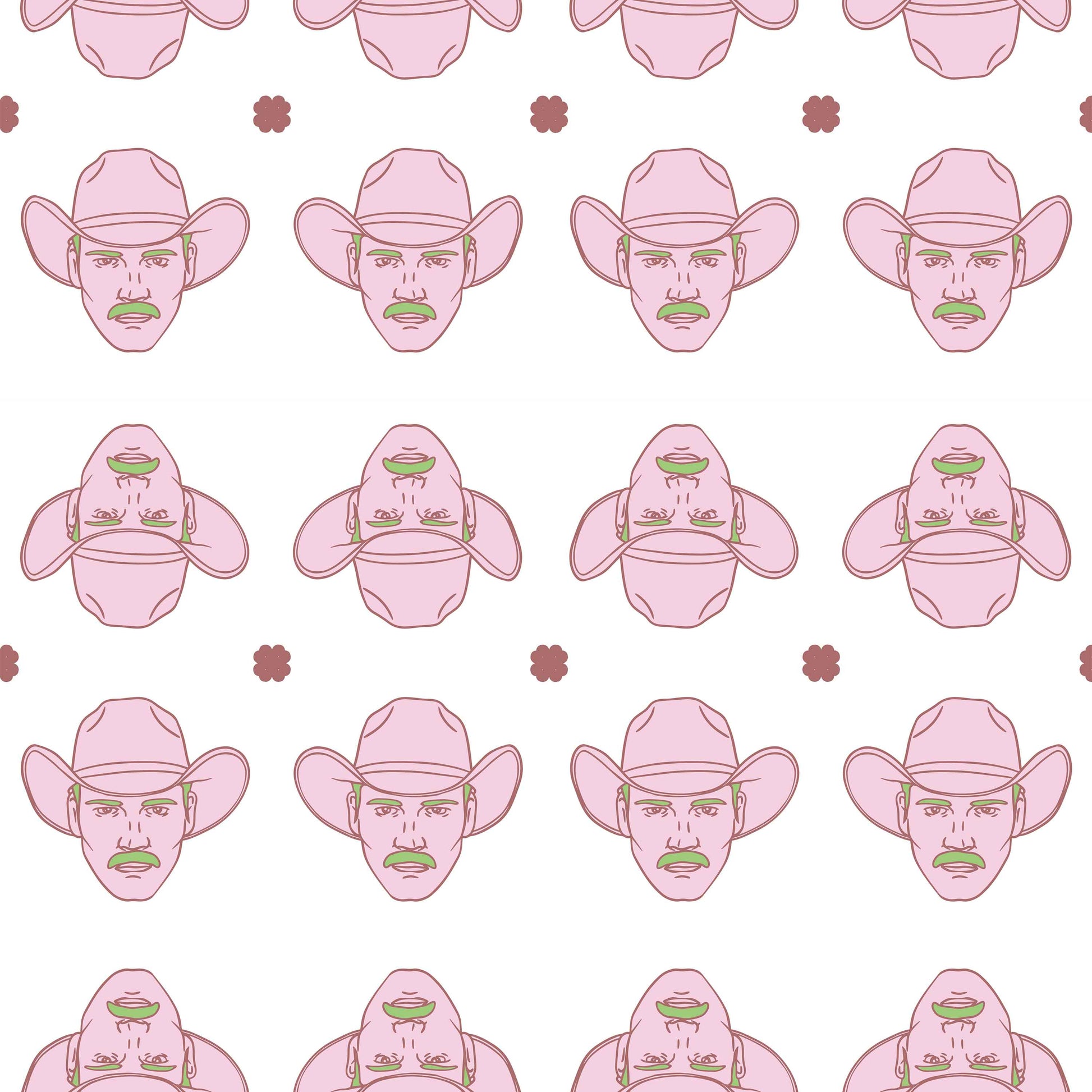 white_pink cowboys on a white background