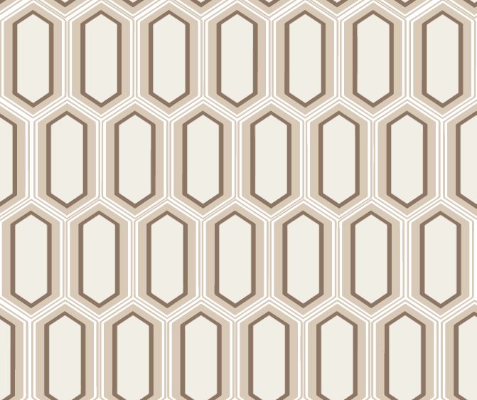 neutral_Hexagonal pattern with brown lines on a beige background