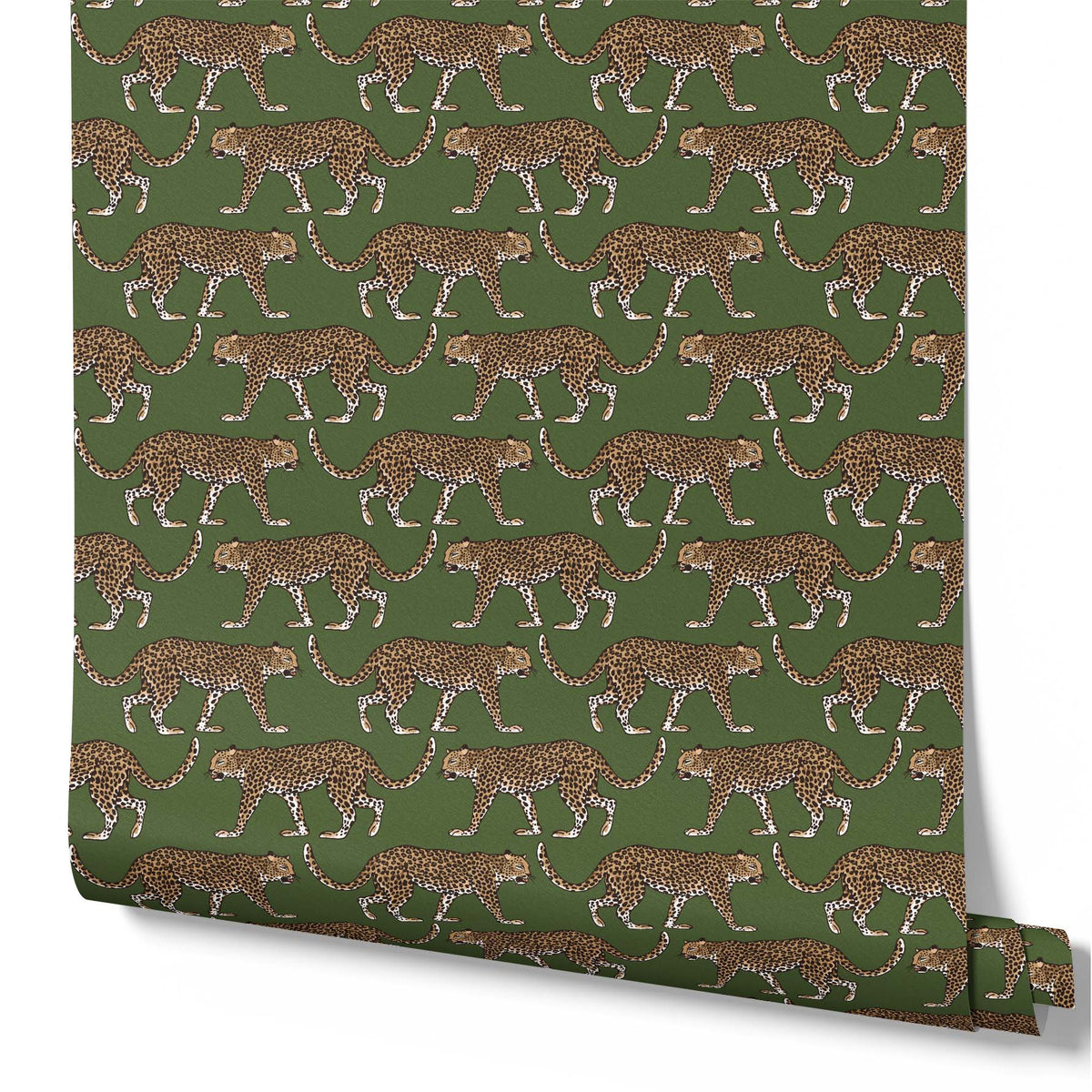 Leopards Walking in Dark Green