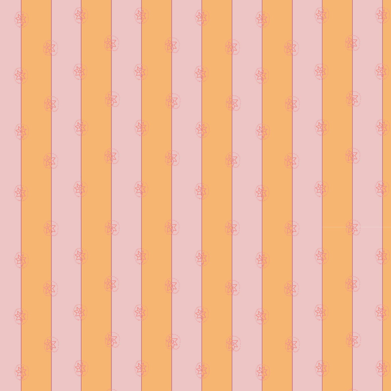 peach_A roll of wallpaper with a striped pattern featuring peach and pink colors.