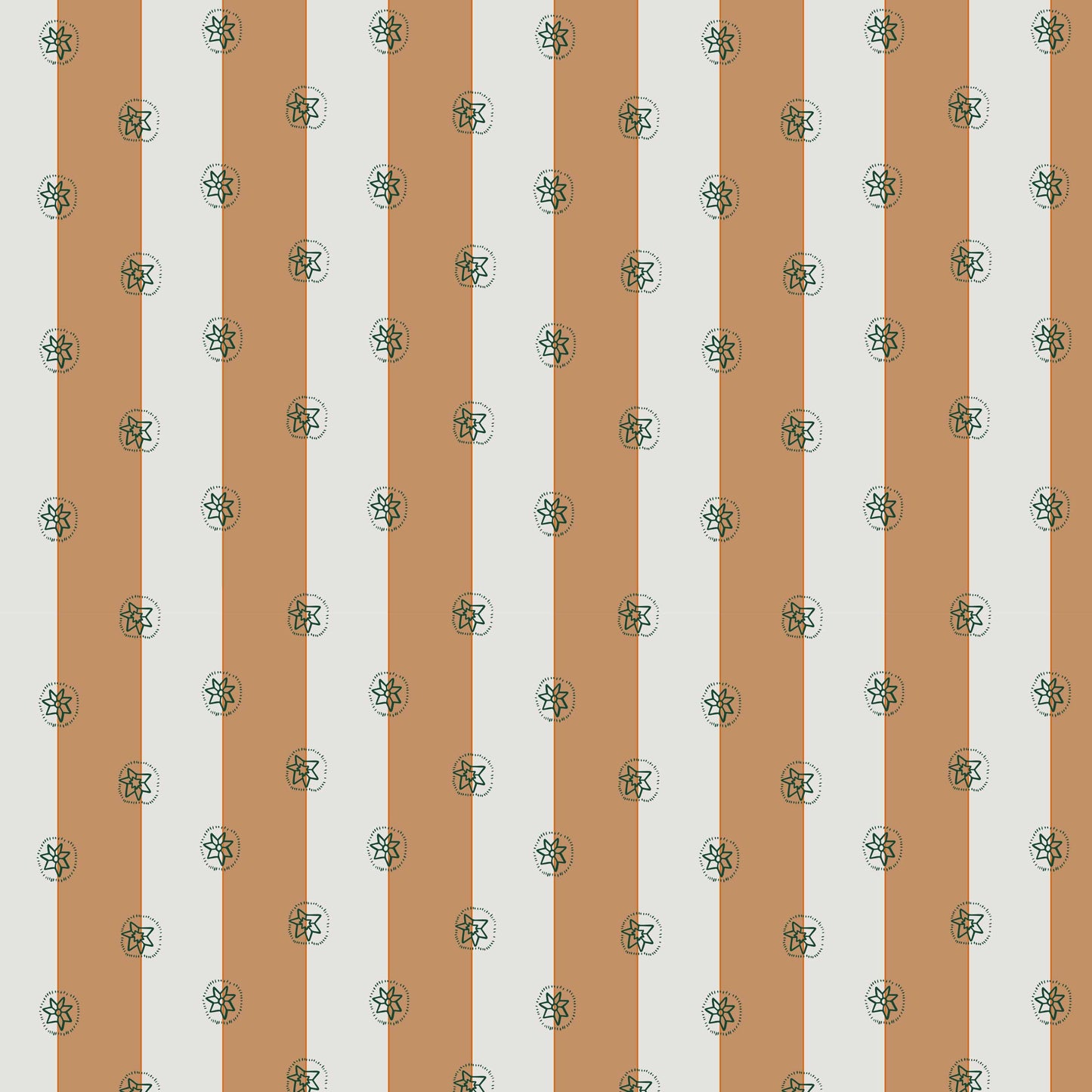 tan_A roll of wallpaper with a striped pattern featuring tan and white colors.