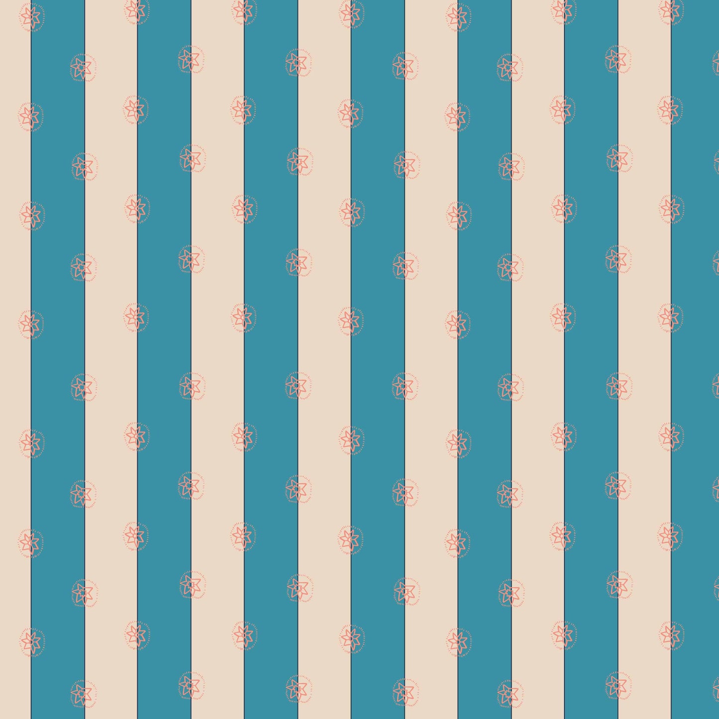 light-blue_A roll of wallpaper with a striped pattern featuring tan and light blue colors.