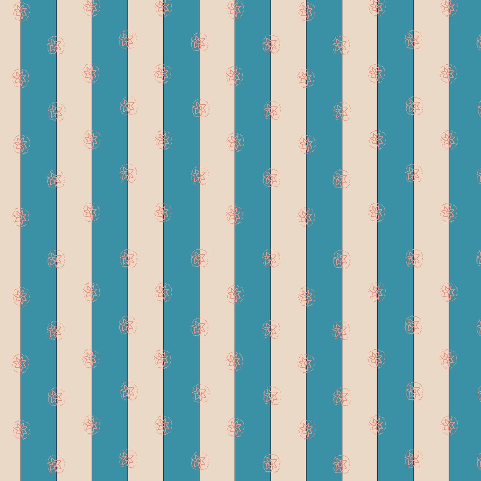 light-blue_A roll of wallpaper with a striped pattern featuring tan and light blue colors.