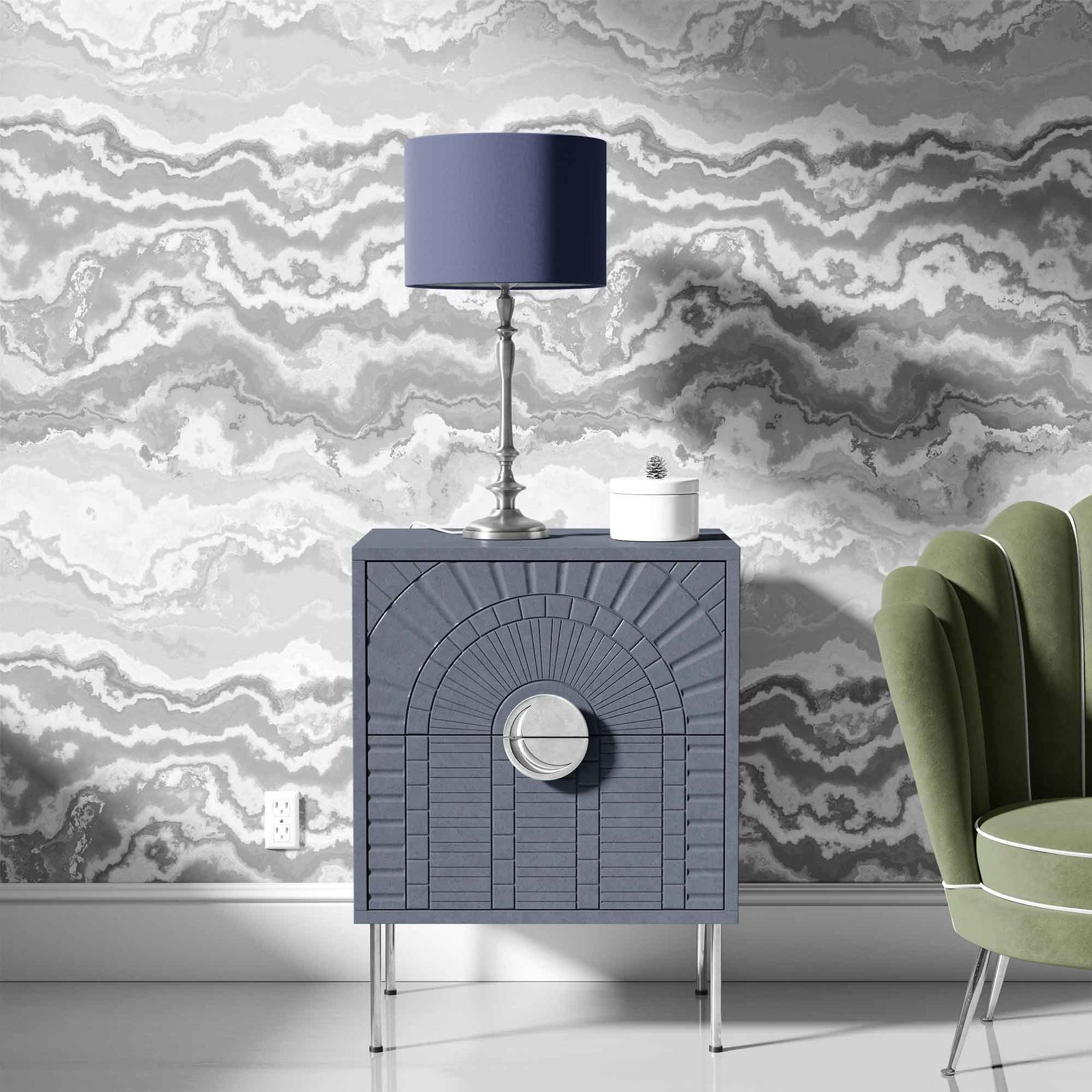 grey_natural pattern with horizontal wavy lines