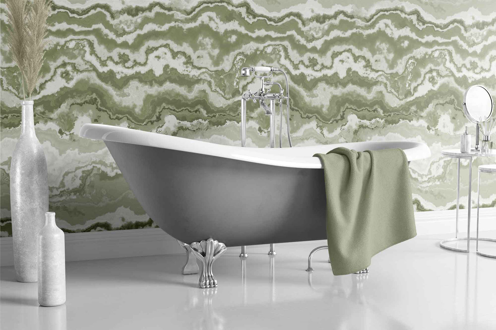 sage_natural pattern with horizontal wavy lines