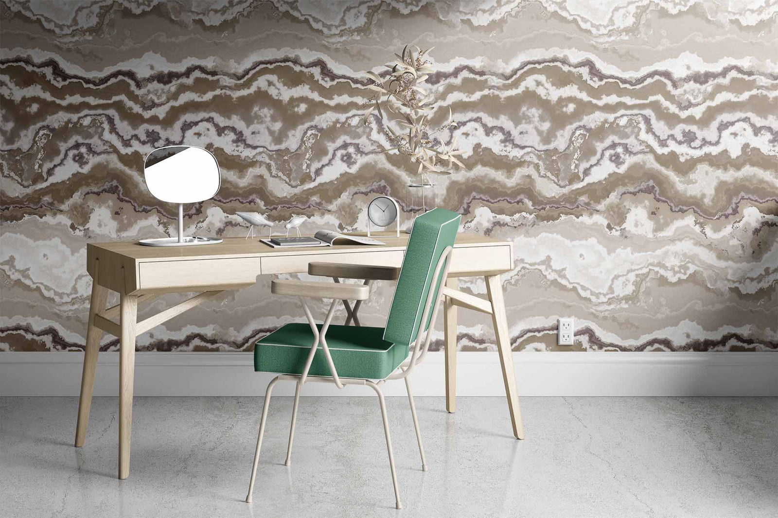 tan_natural pattern with horizontal wavy lines